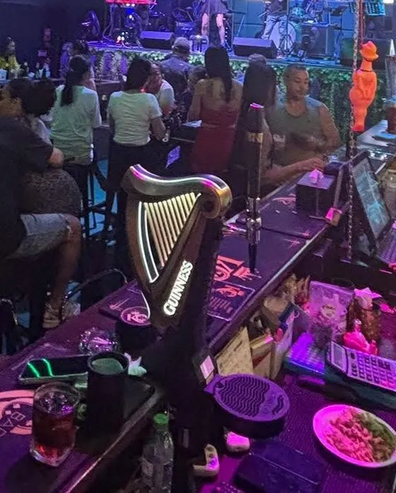 Close-up of the Guinness tap on the KQ counter